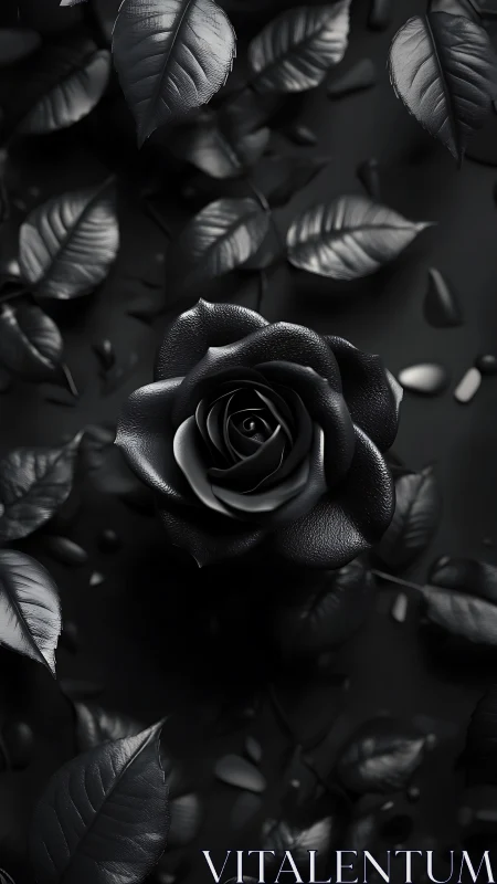 Moody Rose: Timeless Beauty in Black and White.