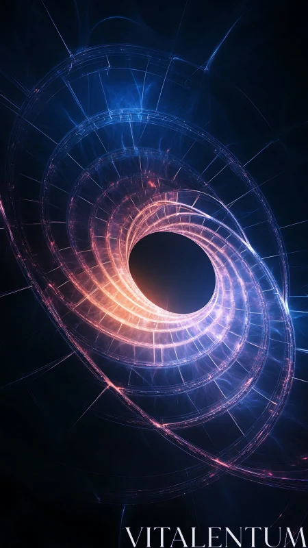 Spiral gateway hums softly while bending starlit geometry