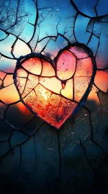 Backlit heart structure with translucent panes and gradient light.