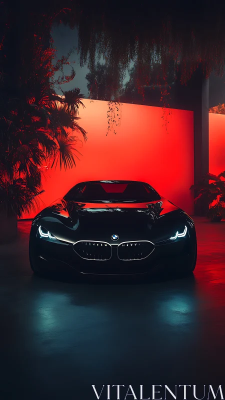 Midnight BMW concept glows boldly in cinematic red light