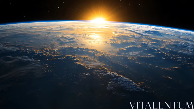 Sunrise illuminates Earth&rsquo;s curved horizon above cloud layers