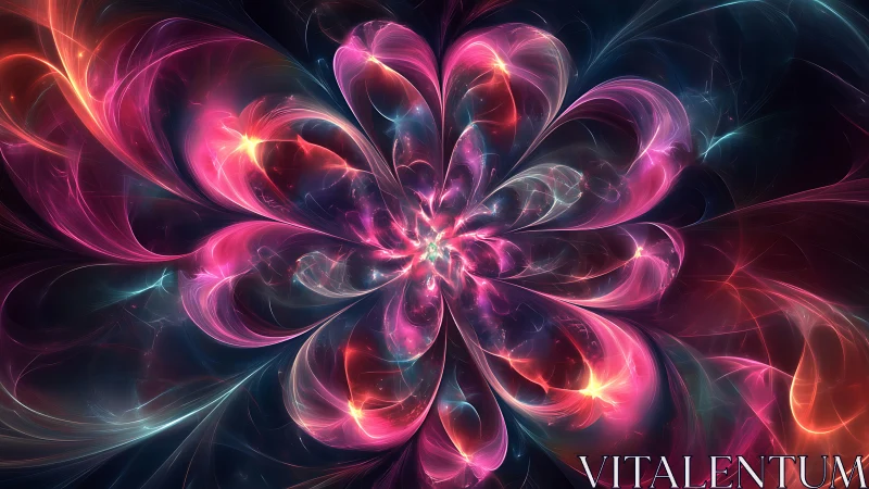Fractal nebula flower with luminous pink energy petals.