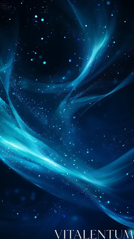 Drifting blue starlight ribbons across a dreaming sky.