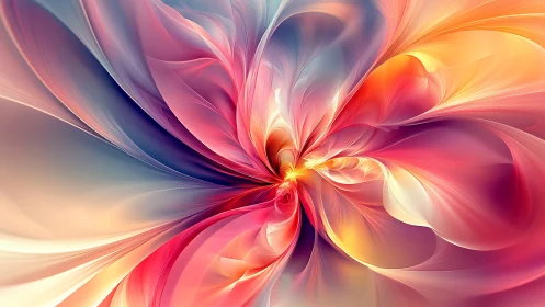 Radial fractal bloom with high-frequency gradients and soft translucency