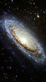 Starlit spiral galaxy drifting through a velvet night sky.