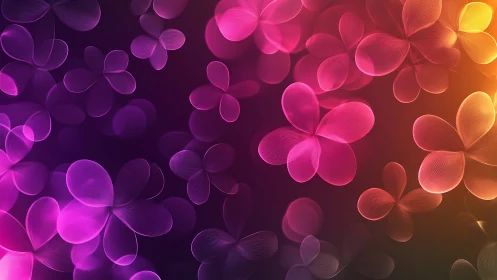 Luminescent petals bloom across dark dimensions