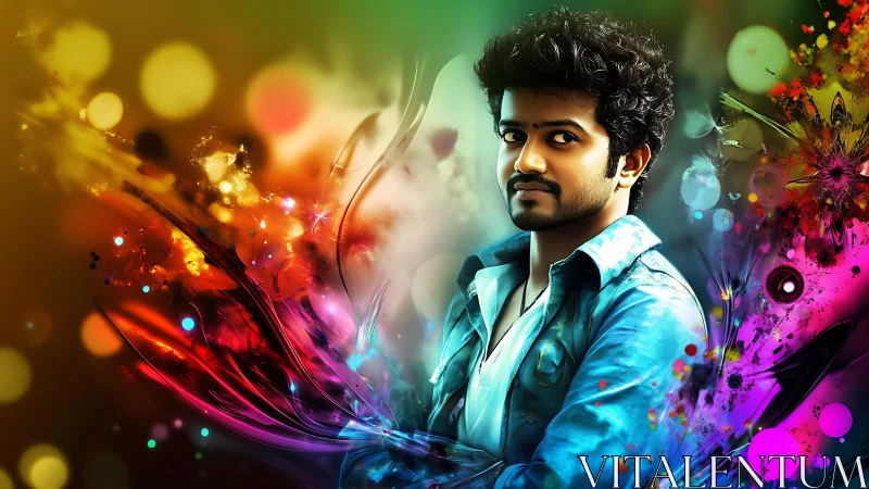 Color-drenched portrait sparks a swirling neon dreamscape.