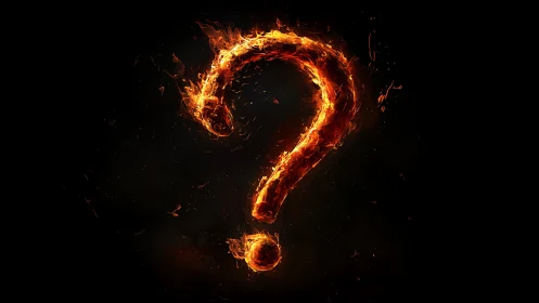 Incandescent Question Mark: Dynamic Fire Typography.