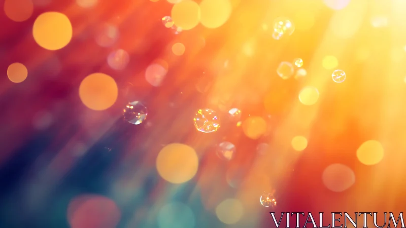 Colored light bokeh forms radial gradient with glowing orbs