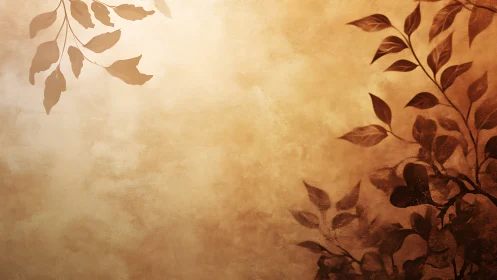 Soft sepia foliage silhouettes against textured light field.