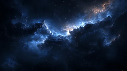 Stormlit nebulae carve a luminous river through deep space.