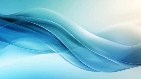 Flowing blue gradient waves create a serene abstract motion.