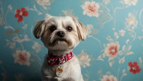 Shih Tzu Canine Portrait: Cream and Tan Coat with Frontal Facial Analysis