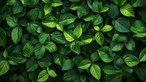 Dense green foliage fills frame in uniform overhead view