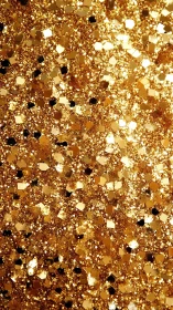 Gold glitter macro surface explodes with reflective sparkle.
