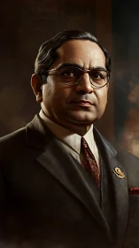 Dignified gentleman in smoky light, poised for quiet power.