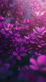 Purple Bokeh Florals with Shallow Depth of Field.