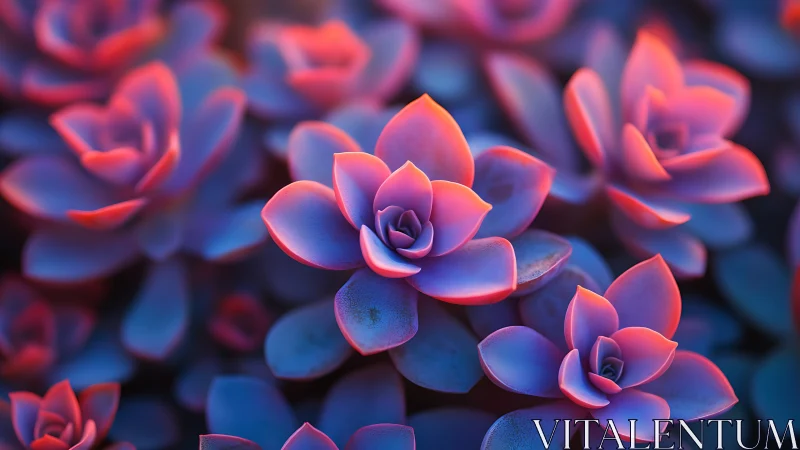 Neon Succulents Glowing in Electric Twilight.