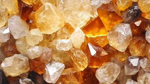 Golden crystal cluster glowing with warm honeyed light.