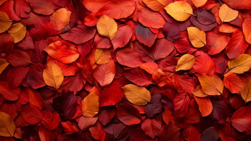 Autumn leaves create a warm, textured seasonal backdrop