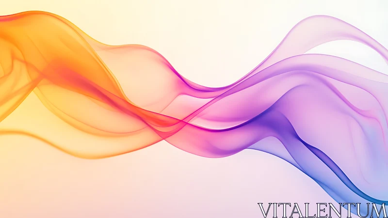 Gradient light waves form translucent ribbon curves across frame