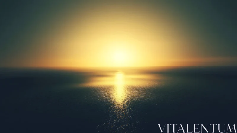 Sun forges a molten path across the midnight-colored sea