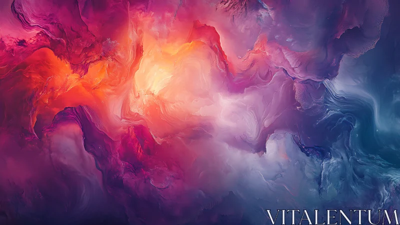 Diffuse digital nebula composition renders fluid color gradients