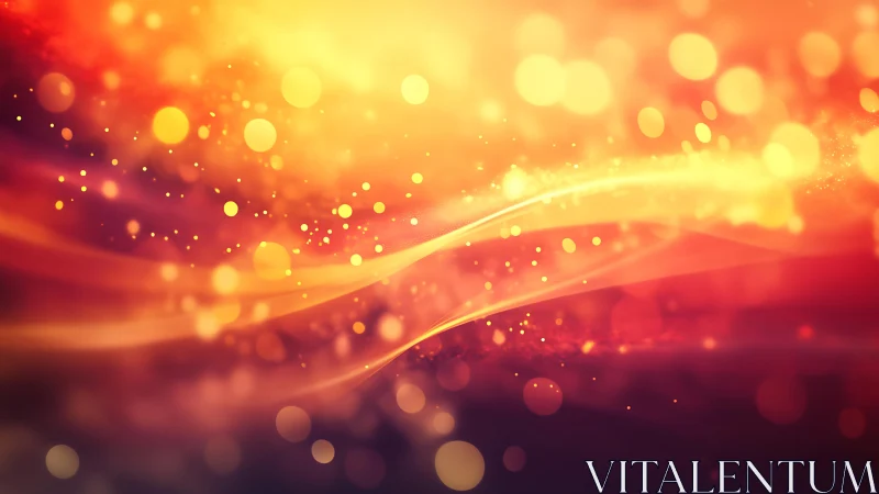 Vibrant abstract background with glowing bokeh lights and warm hues.
