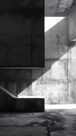 Angular concrete voids reveal hard-edged light gradients and texture