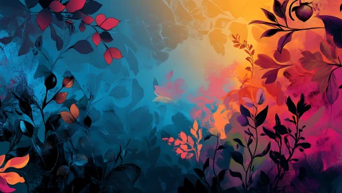 Twilight foliage stages a duel between ember and ocean light