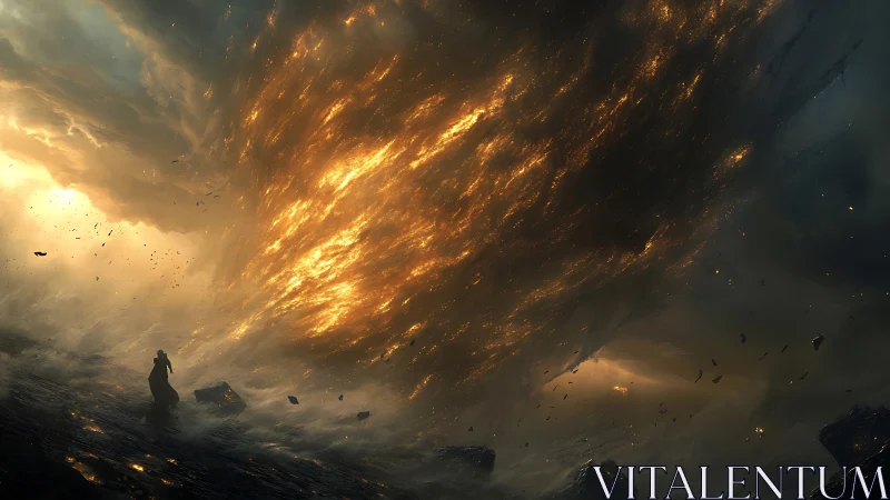 Apocalyptic Celestial Convergence: Digital Landscape.