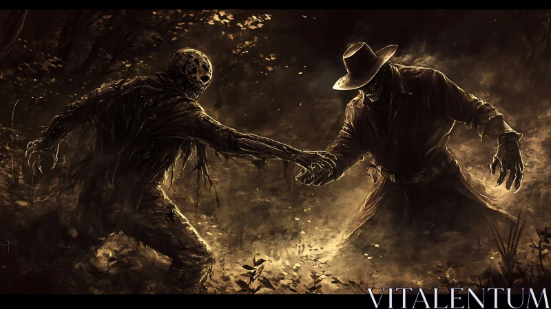 Midnight duel between swamp fiend and gunslinger wraith.