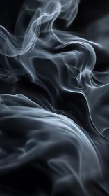 Soft layered smoke waves on dark abstract background.