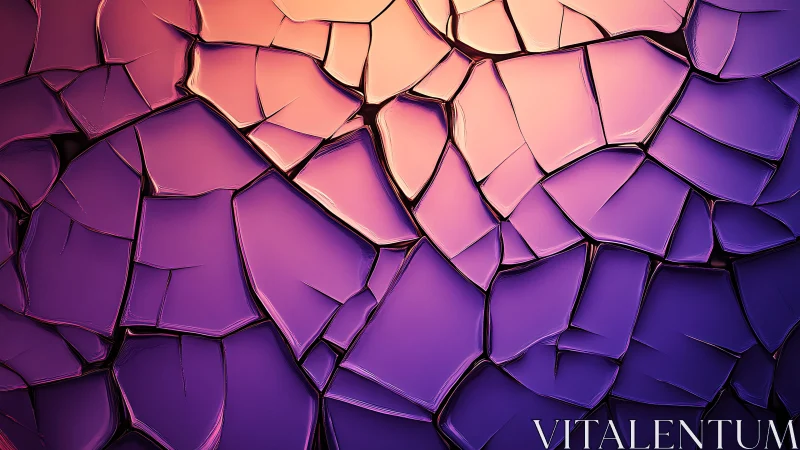 Abstract cracked glass pattern in warm purple and peach hues.