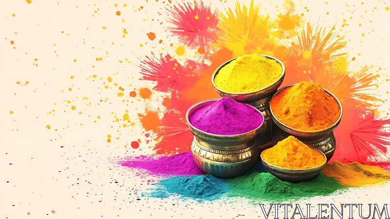 Holi color pyramids explode into jubilant festival fireworks.