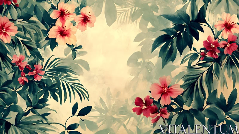 Tropical Blossoms Dance Through Gossamer Veils of Light