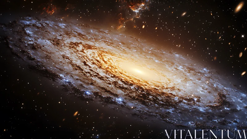 Star-forged spiral galaxy swirling through velvet void.