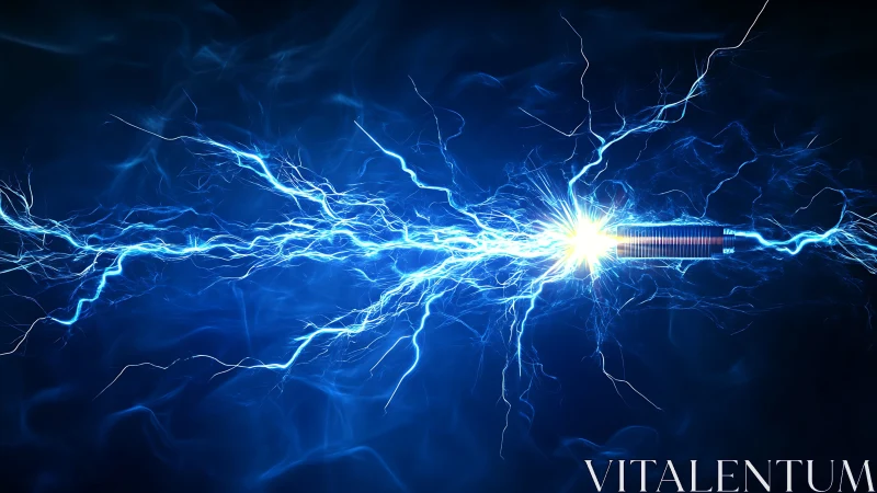 Electric storm tethered between twin chrome conductors.