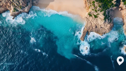 Dramatic Coastal Cliffs and Turquoise Waters From Above