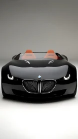 Midnight roadster prowls with sharp grins and molten gloss.