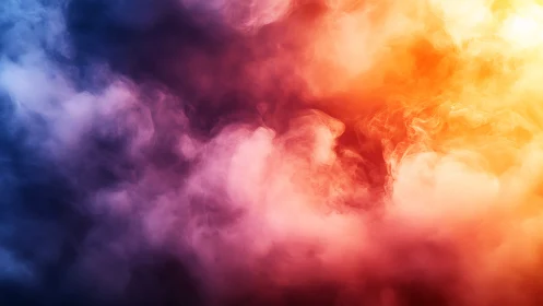 Chromatic vapor gradient unites cool indigo with radiant fire tones