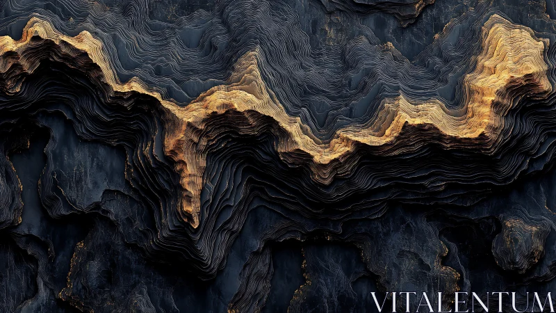 Layered topographic ridges form a continuous undulating band