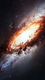Spiral galaxy core shows dense dust lanes and star fields