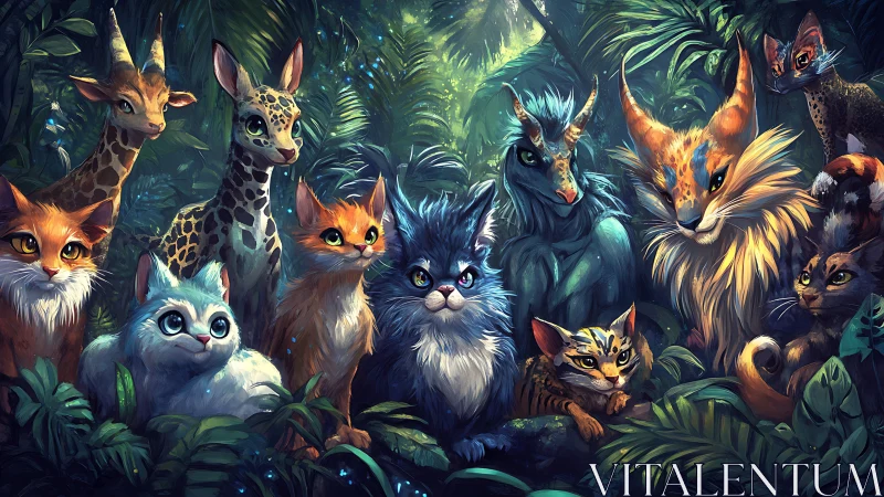 Magical Forest Friends Gather in Enchanted Jungle.