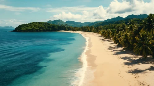 Paradise Cove Whispers Tropical Dreams Against Emerald Mountains