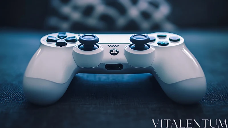 White PlayStation Controller in Stunning Close-Up Detail