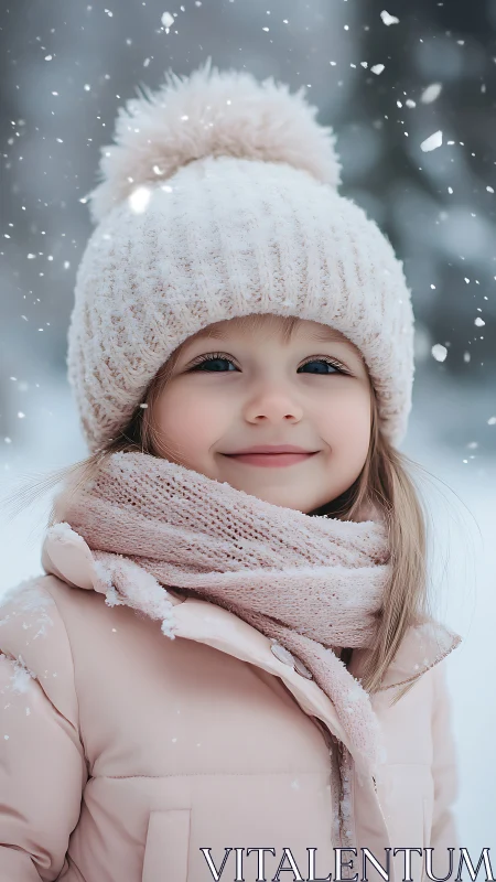 Winter's Dimpled Grin: Frost-Kissed Innocence Bundled Tight.