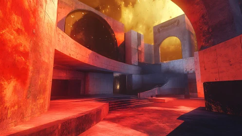Infernal Architectural Complex: Luminescent Void Volumetrics with Thermal Radiation Mapping