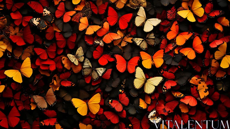 Glowing autumn butterflies in a cozy, colorful fluttering cloud.