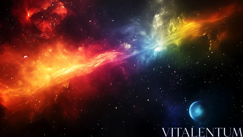 Digital nebula ribbon across deep-space celestial field.